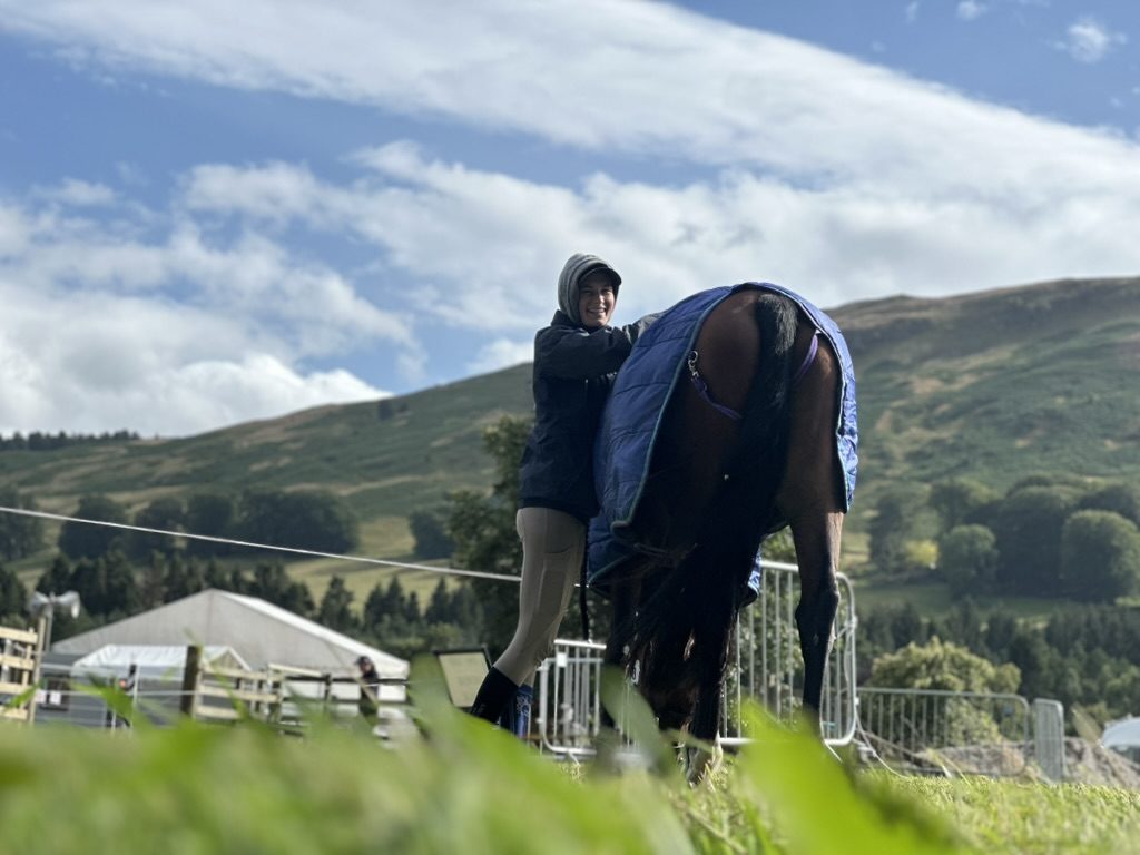 Josie hugging Beanie at Blair Castle