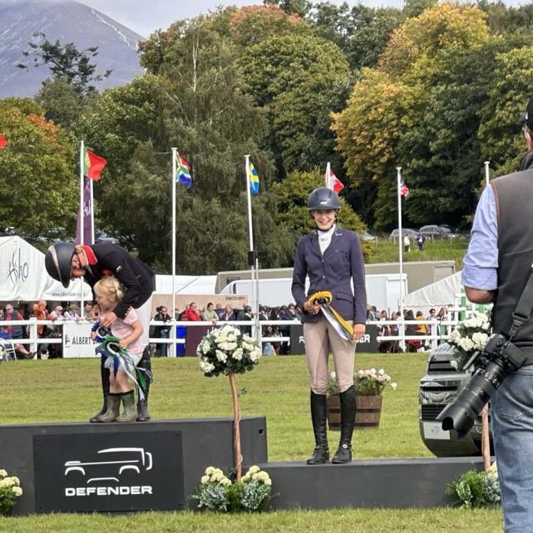 Josie third on the podium at Blair Castle alongside Ros Canter