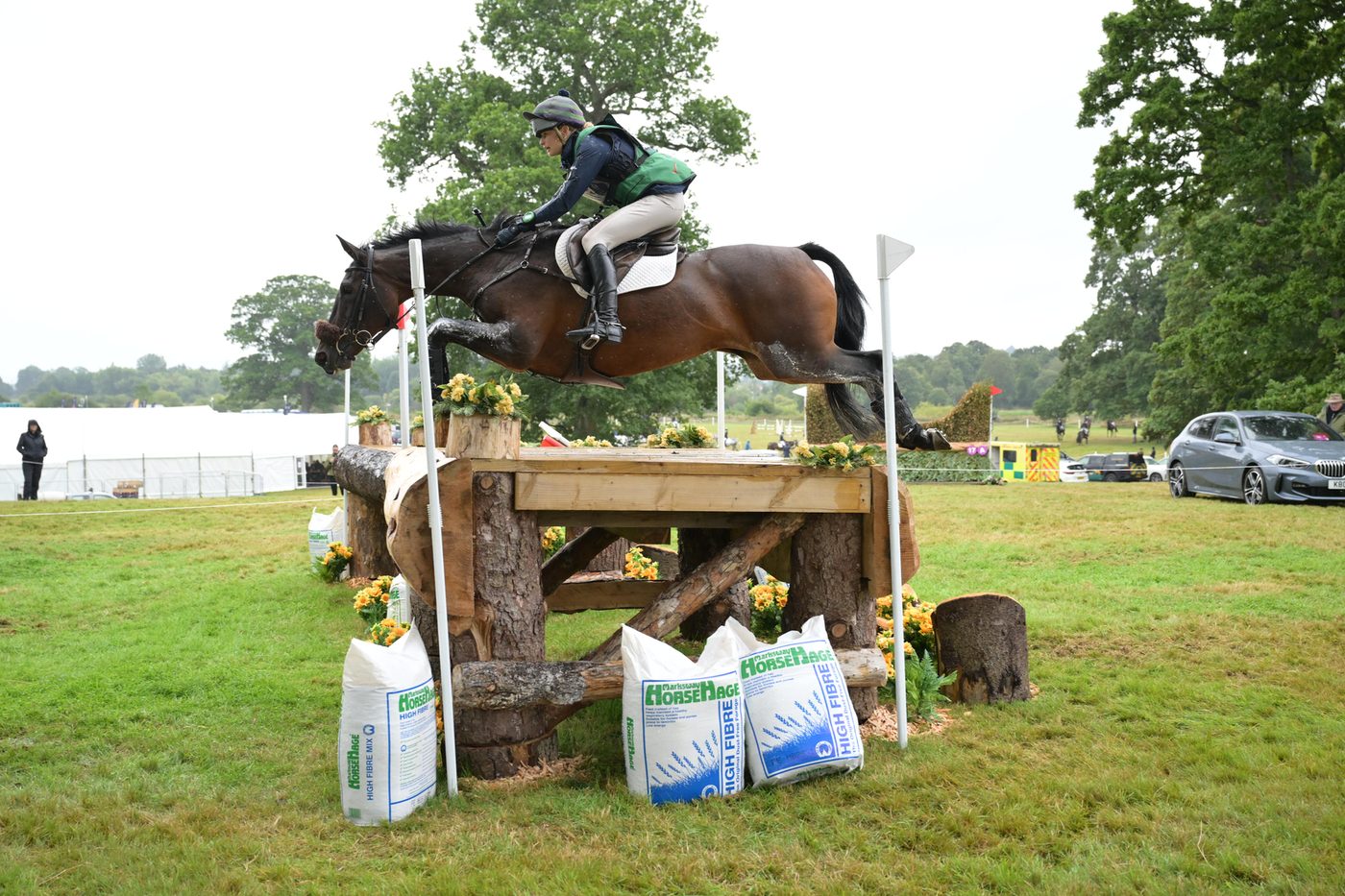 Cross country over a wooden table fence