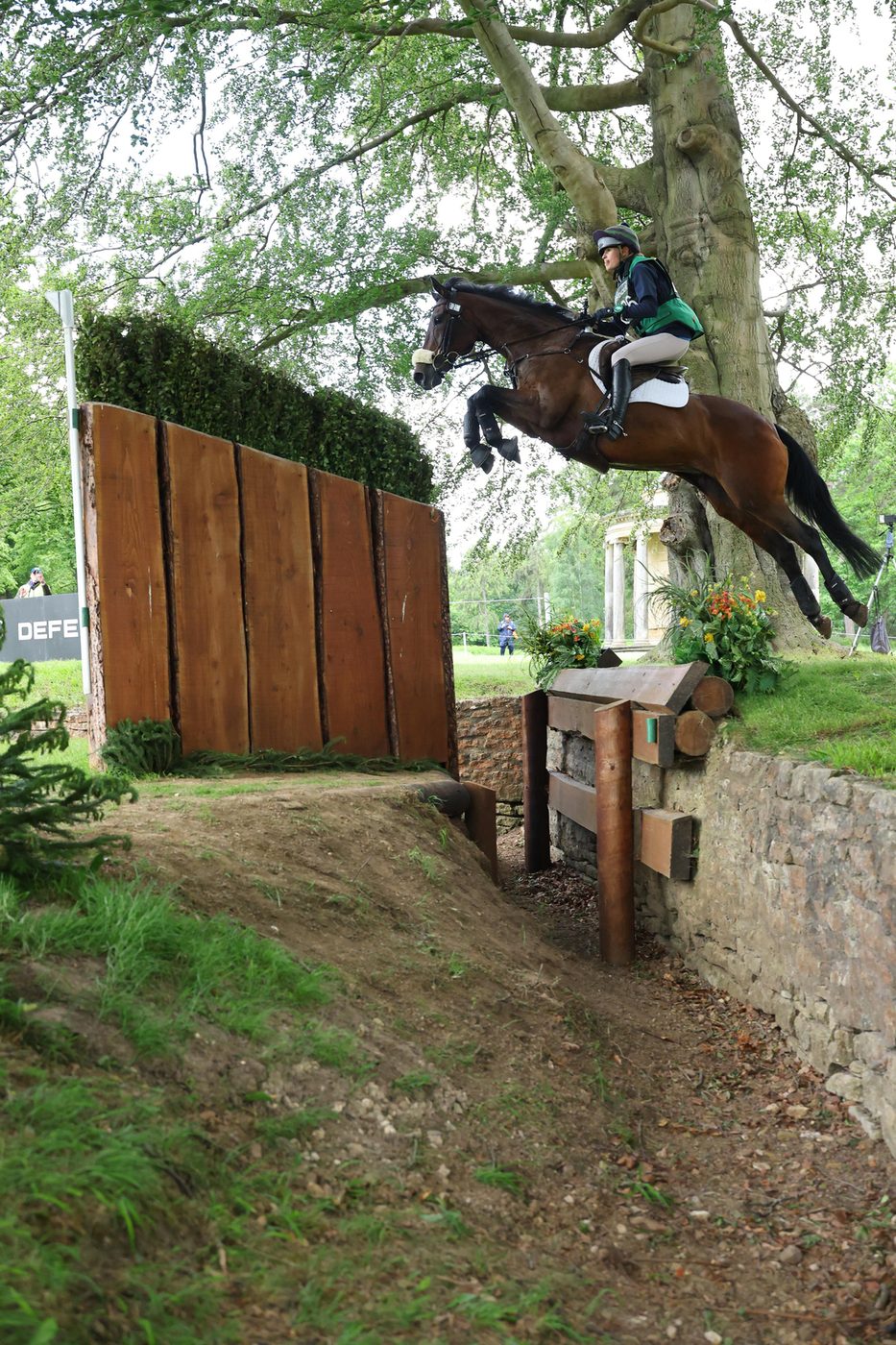 Jumping into the sunken road