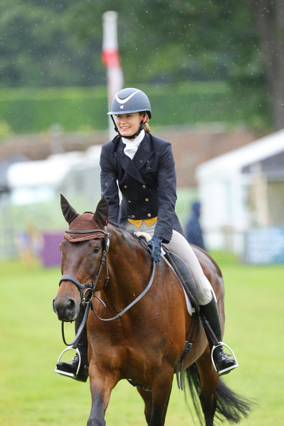 Smiling after a dressage test