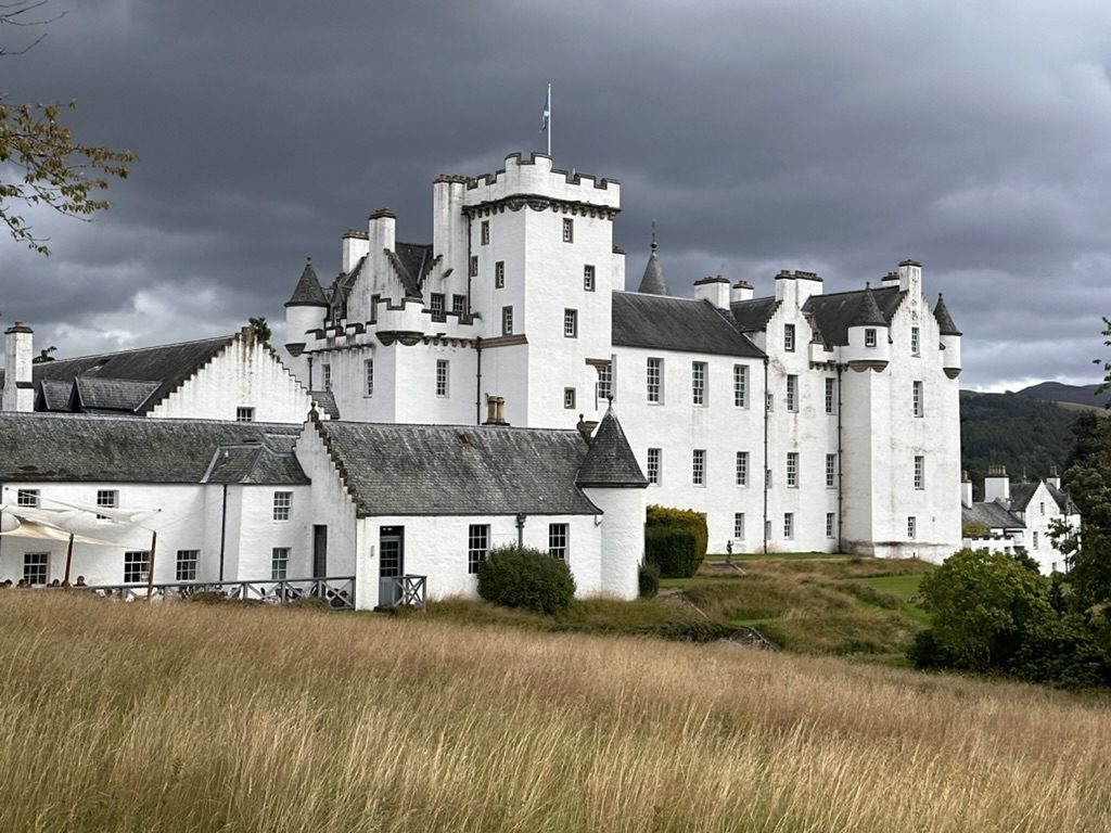 Blair Castle under a stormy sky